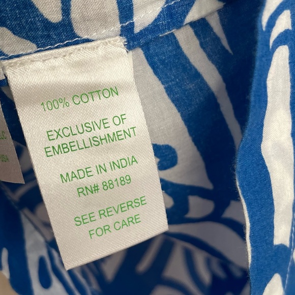 Lilly Pulitzer Sarasota Beaded Tunic Blue/White - Picture 8 of 9